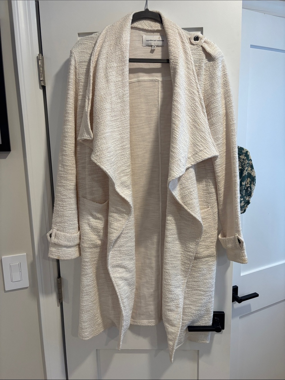 cupcakes & cashmere Cream Open-Front Cascade Cardigan